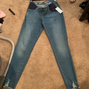blue washed maternity jeans